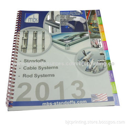 W-O spiral bound book printing with index tad